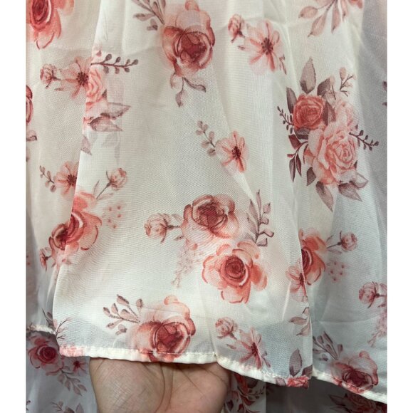 Rue 21 - Women's Summer Sleeveless High Low Hem Ruffle - Floral Dress - Pink -XS - Picture 13 of 16